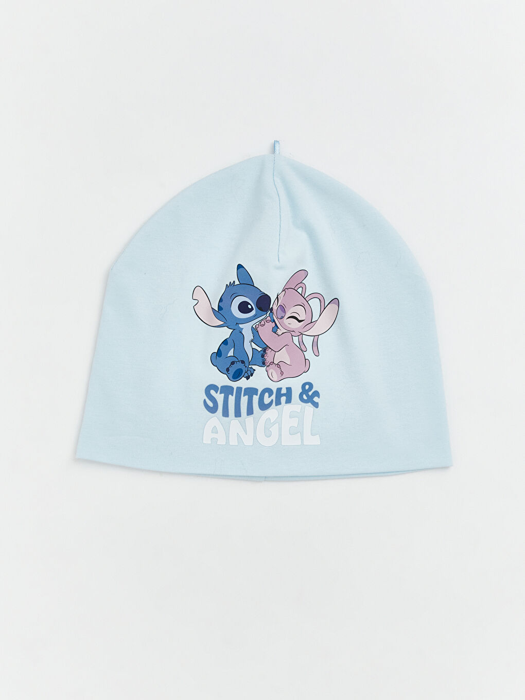 Mavi Lilo ve Stitch Baskılı Kız Bebek Bere