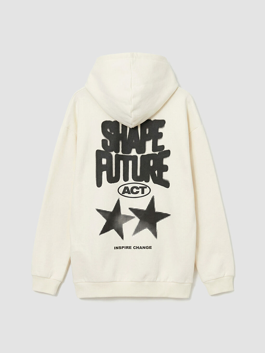 Ekru Baskılı Erkek Çocuk Kapüşonlu Sweatshirt-1