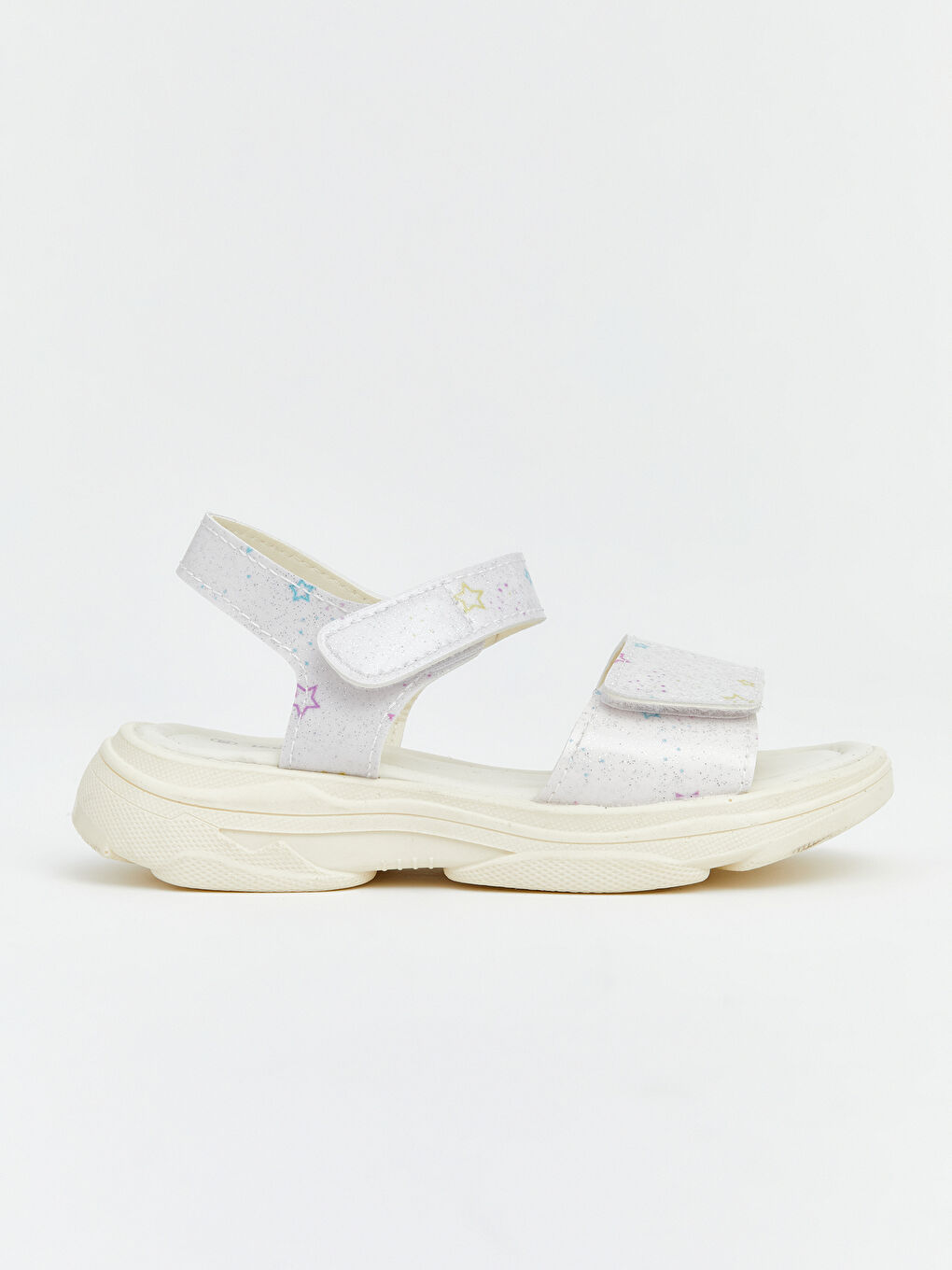 Beyaz Yıldız Desenli Kız Çocuk Sandalet-1