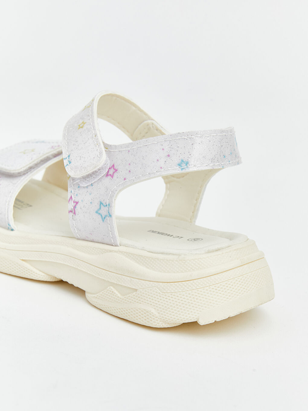 Beyaz Yıldız Desenli Kız Çocuk Sandalet-4