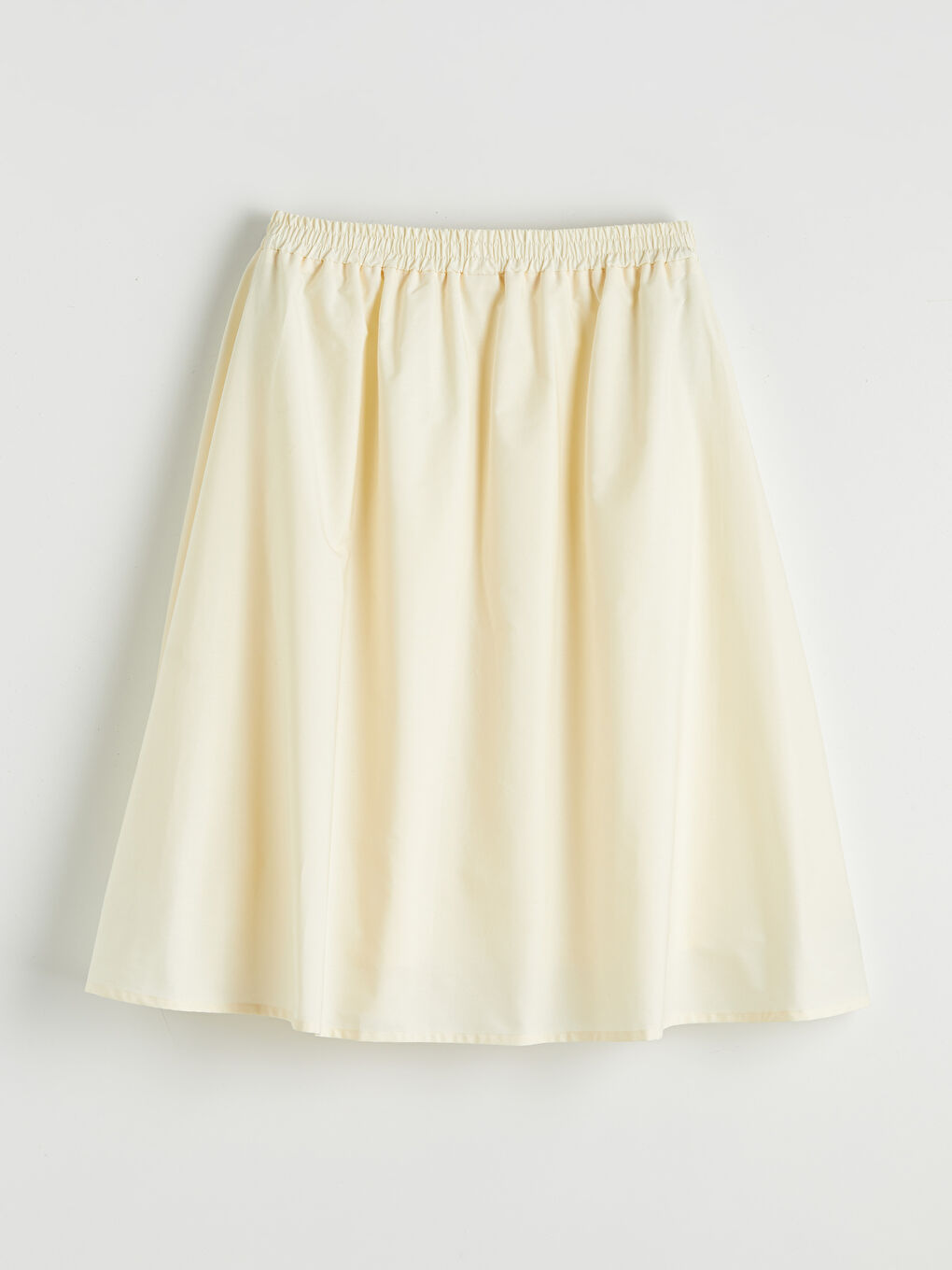 Bej Beli Lastikli Kız Çocuk Kloş Etek-2