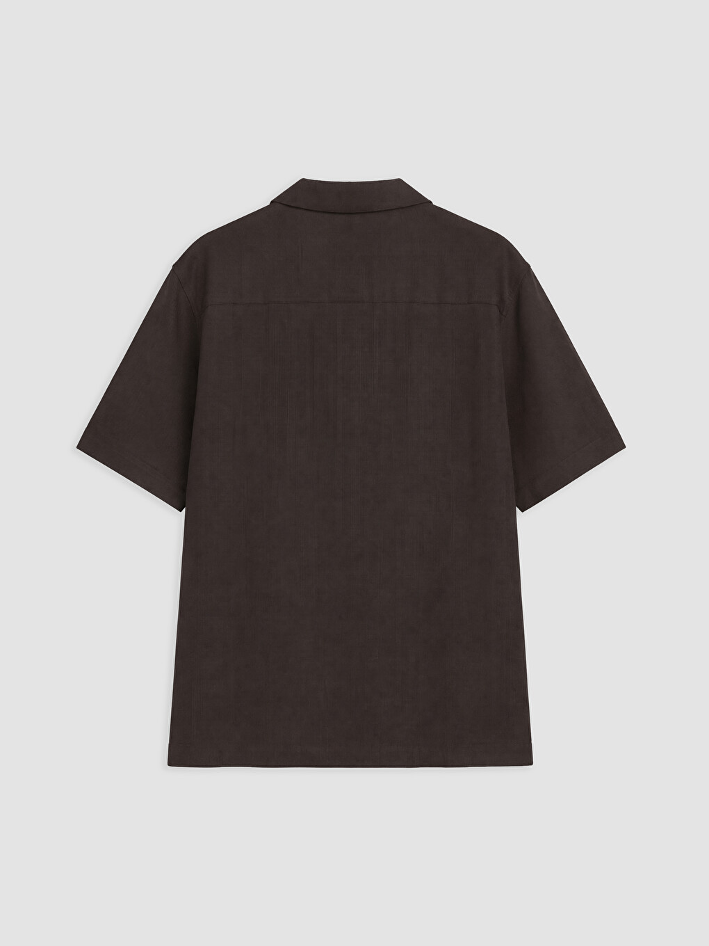 Kahverengi Loose Fit %100 Keten Erkek Gömlek-1