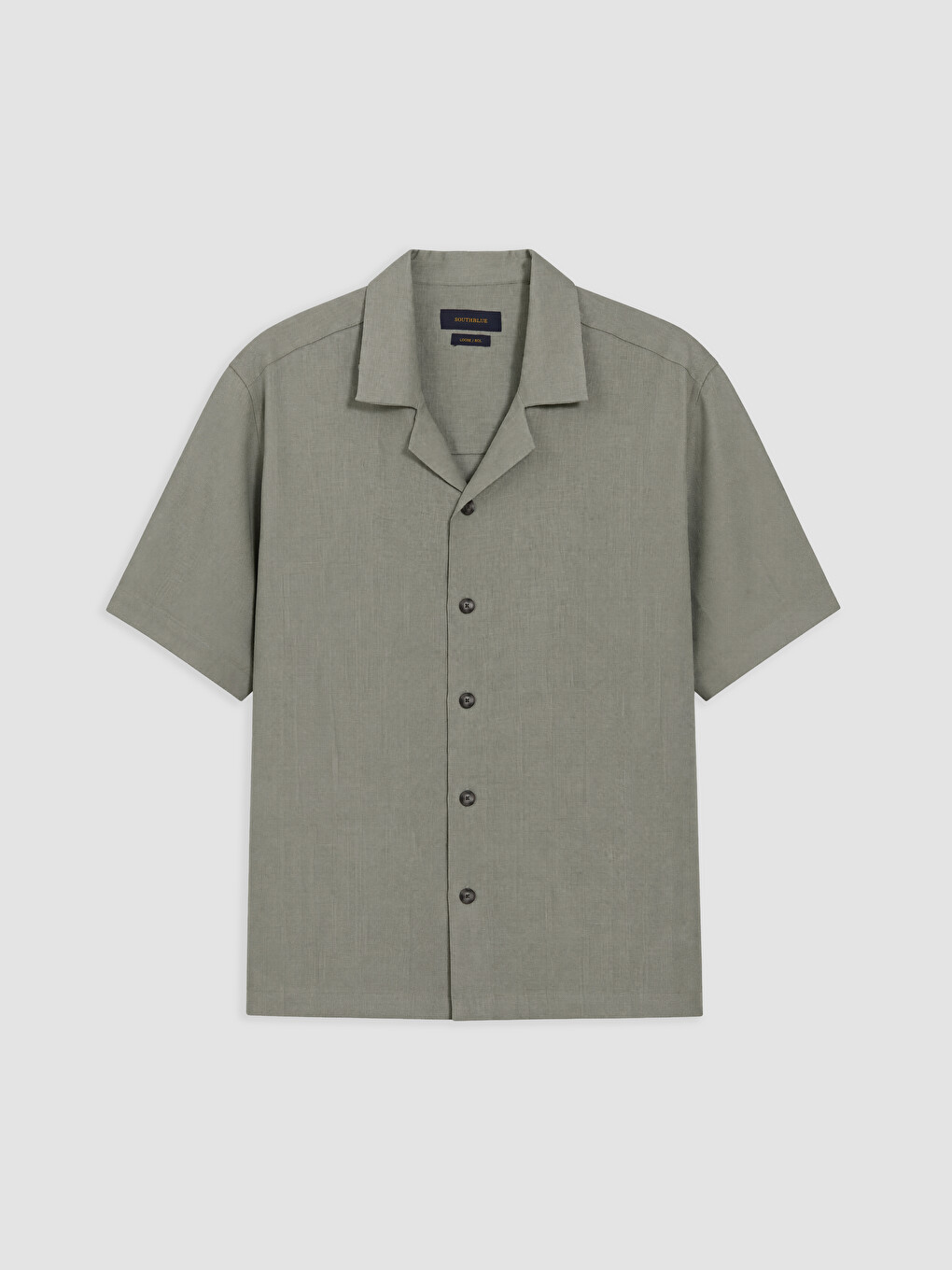 Haki Loose Fit %100 Keten Erkek Gömlek