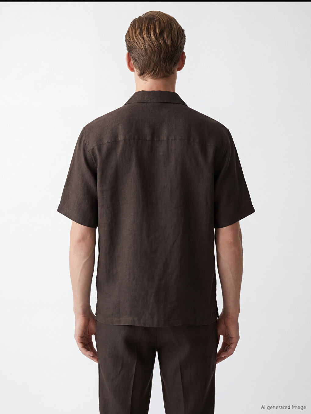 Loose Fit %100 Linen Men's Shirt-2