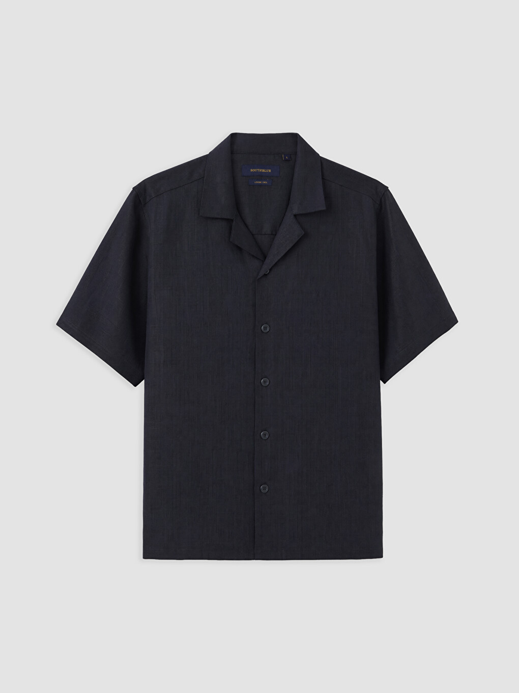 Lacivert Loose Fit %100 Keten Erkek Gömlek