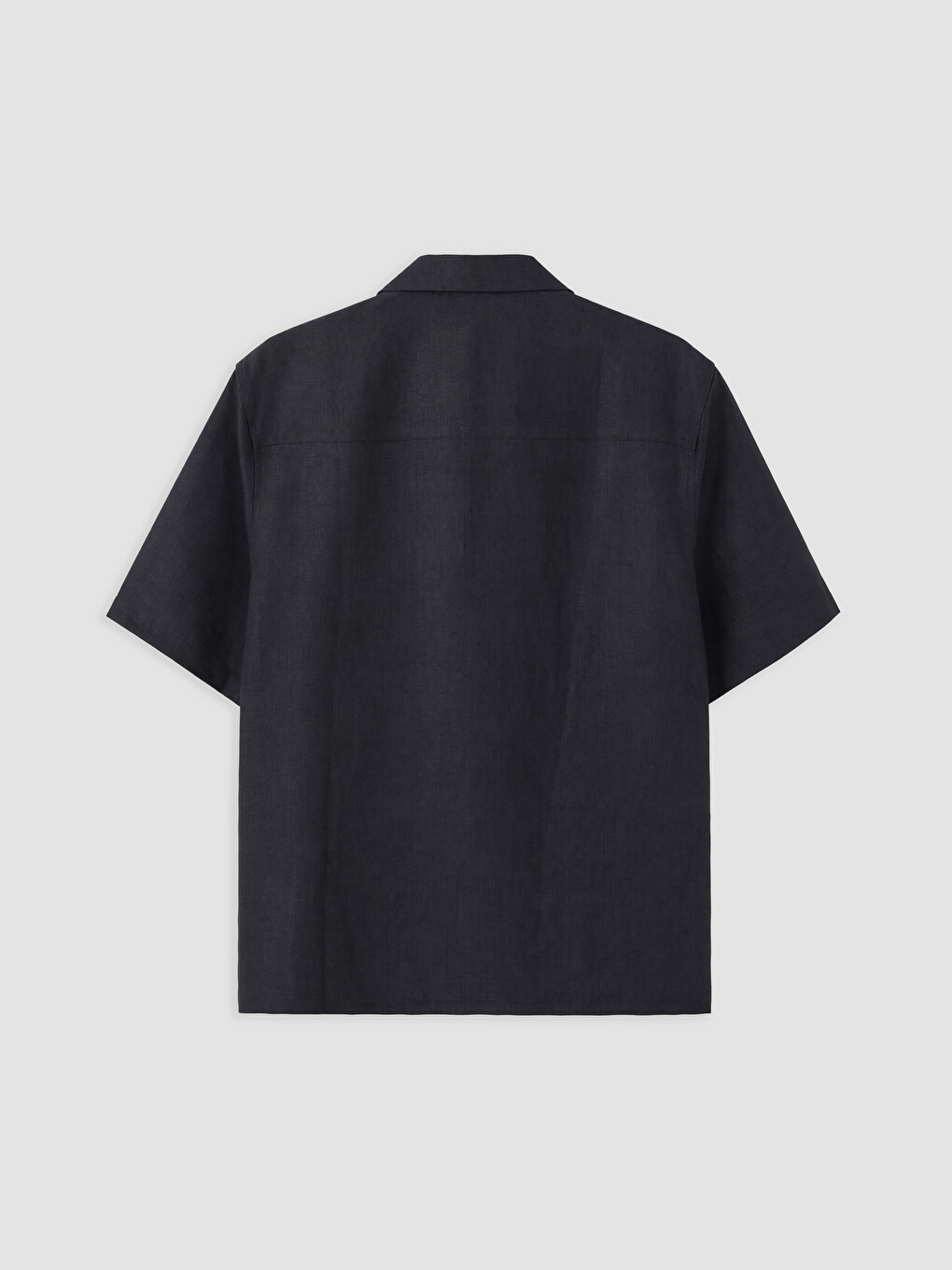 Lacivert Loose Fit %100 Keten Erkek Gömlek-1