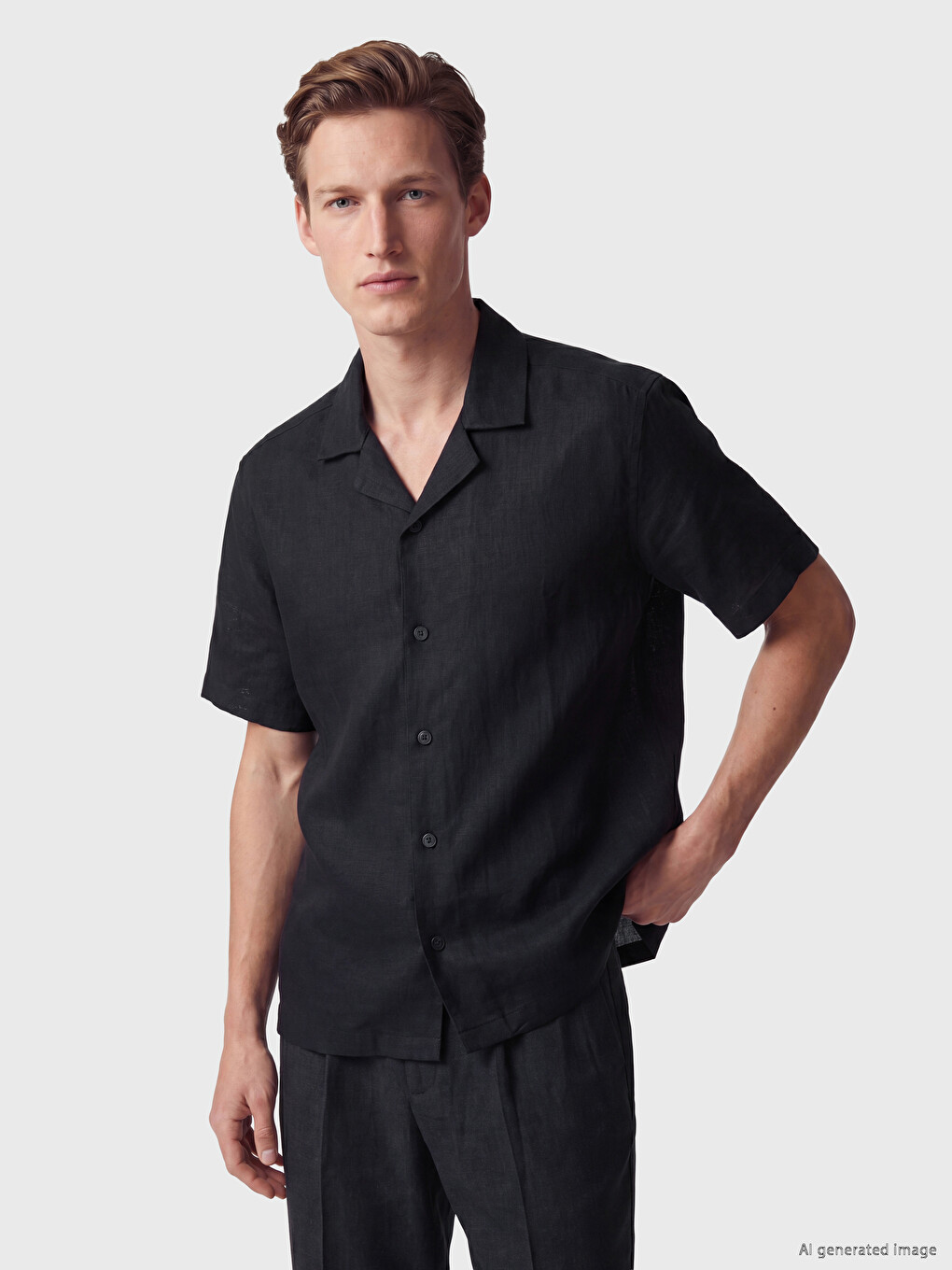 Loose Fit %100 Linen Men's Shirt