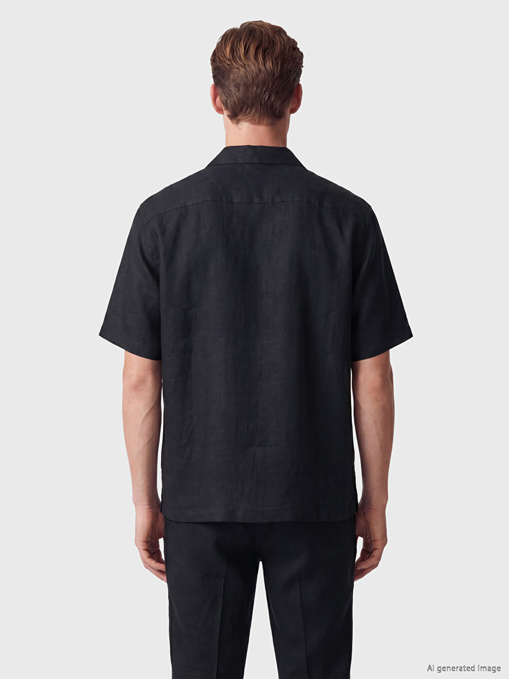 Loose Fit %100 Linen Men's Shirt-3