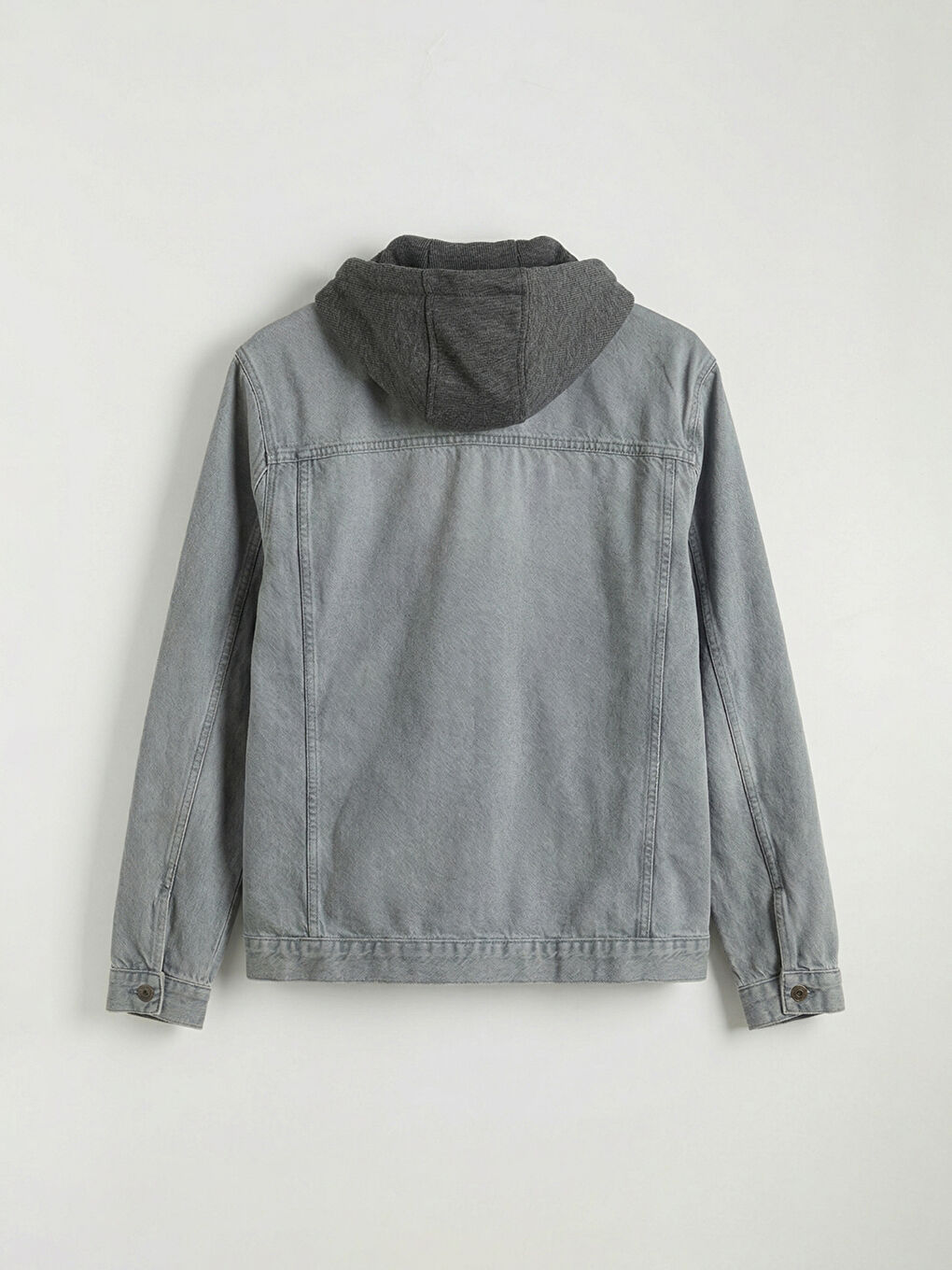 Gri Standart Kalıp Erkek Jean Ceket-1