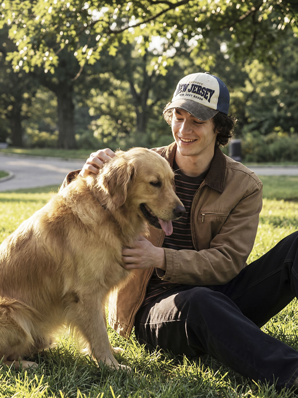 Bej Rahat Kalıp Kadife Yaka Erkek Jean Ceket