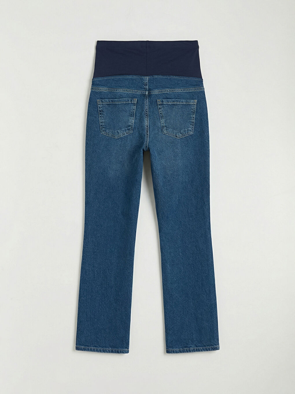 İndigo Karın Panelli Straight Fit Hamile Jean Pantolon-1