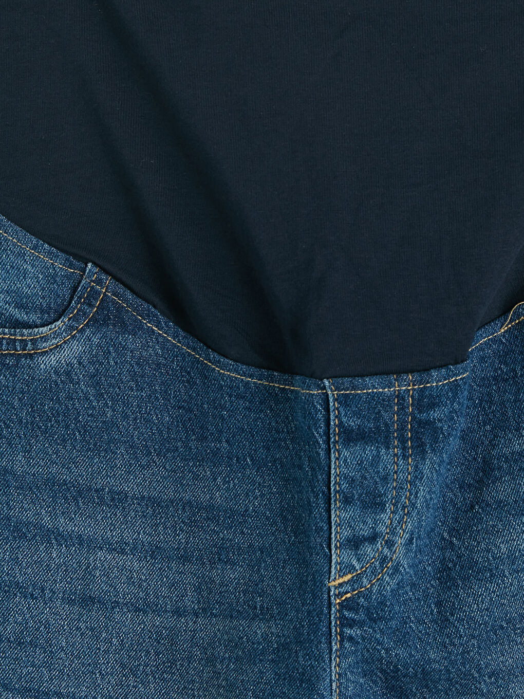 جينز حوامل بقصة مستقيمة ولوحة بطن-2