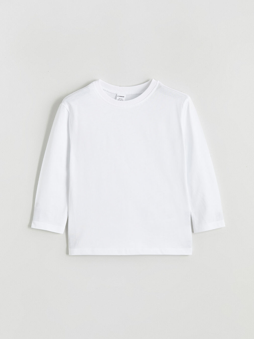 Beyaz Uzun Kollu Düz Erkek Penye Tişört