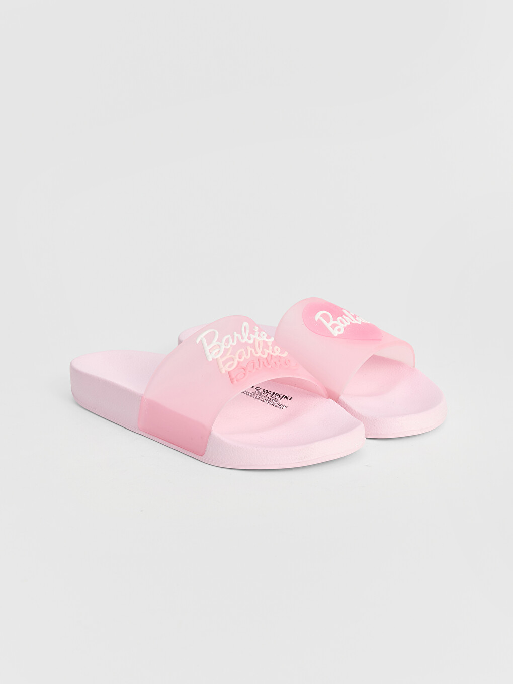 Pembe Kız Çocuk Barbie Baskılı Terlik