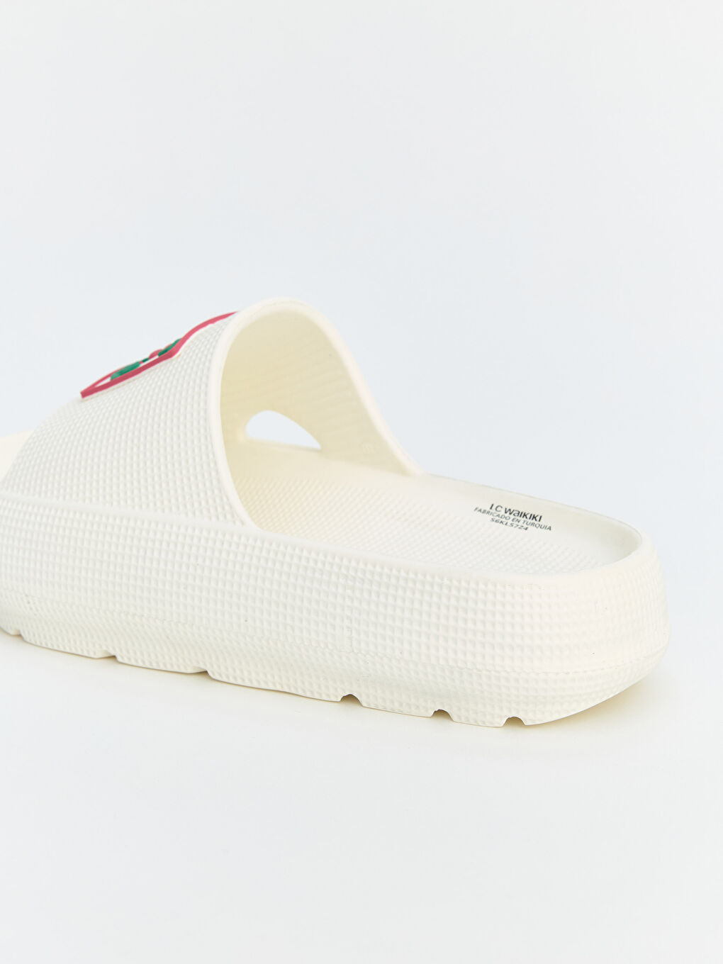 Beyaz Kız Çocuk Slogan Baskılı Terlik-4