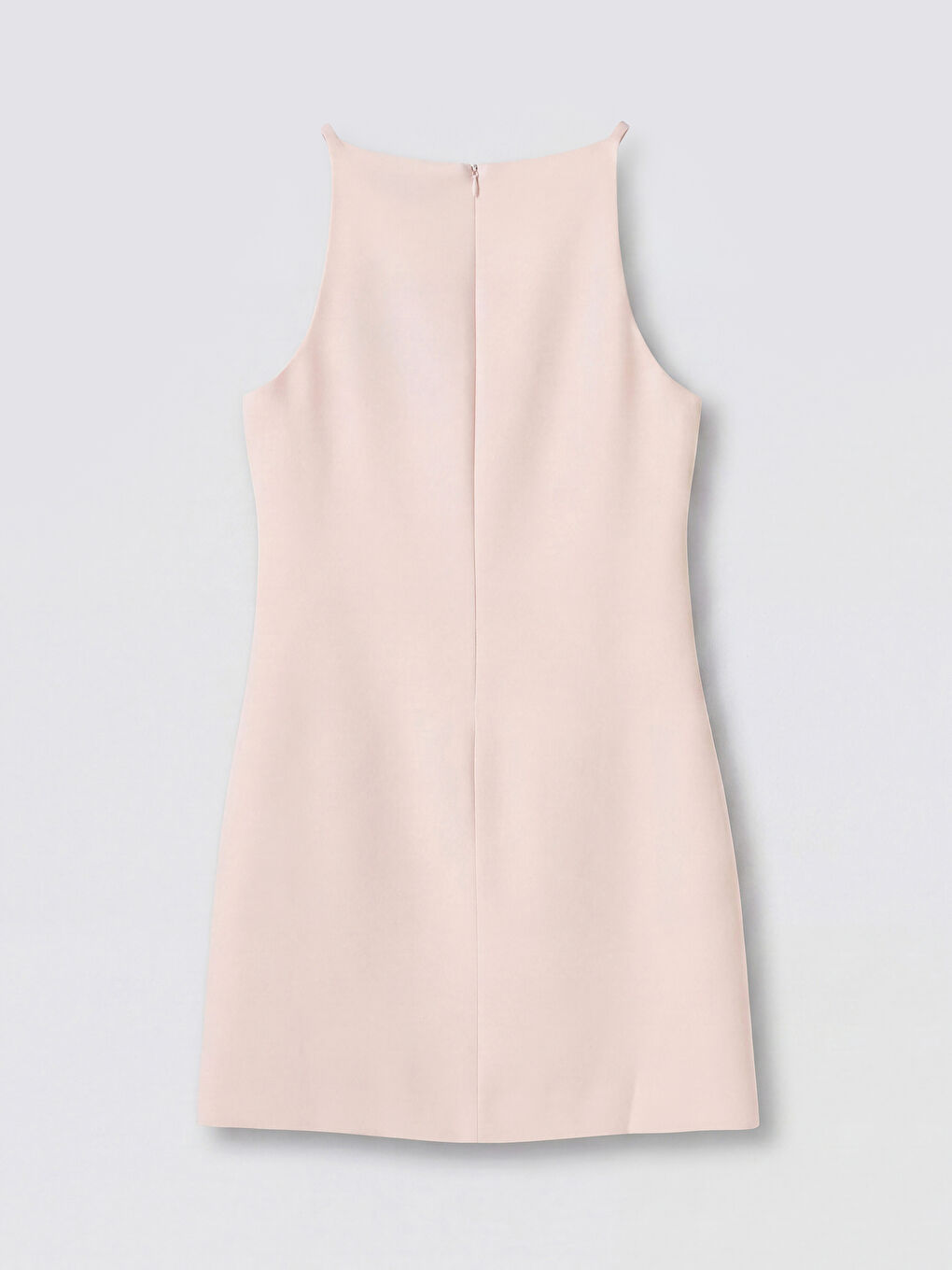 Pembe Halter Yaka Mini Elbise-1