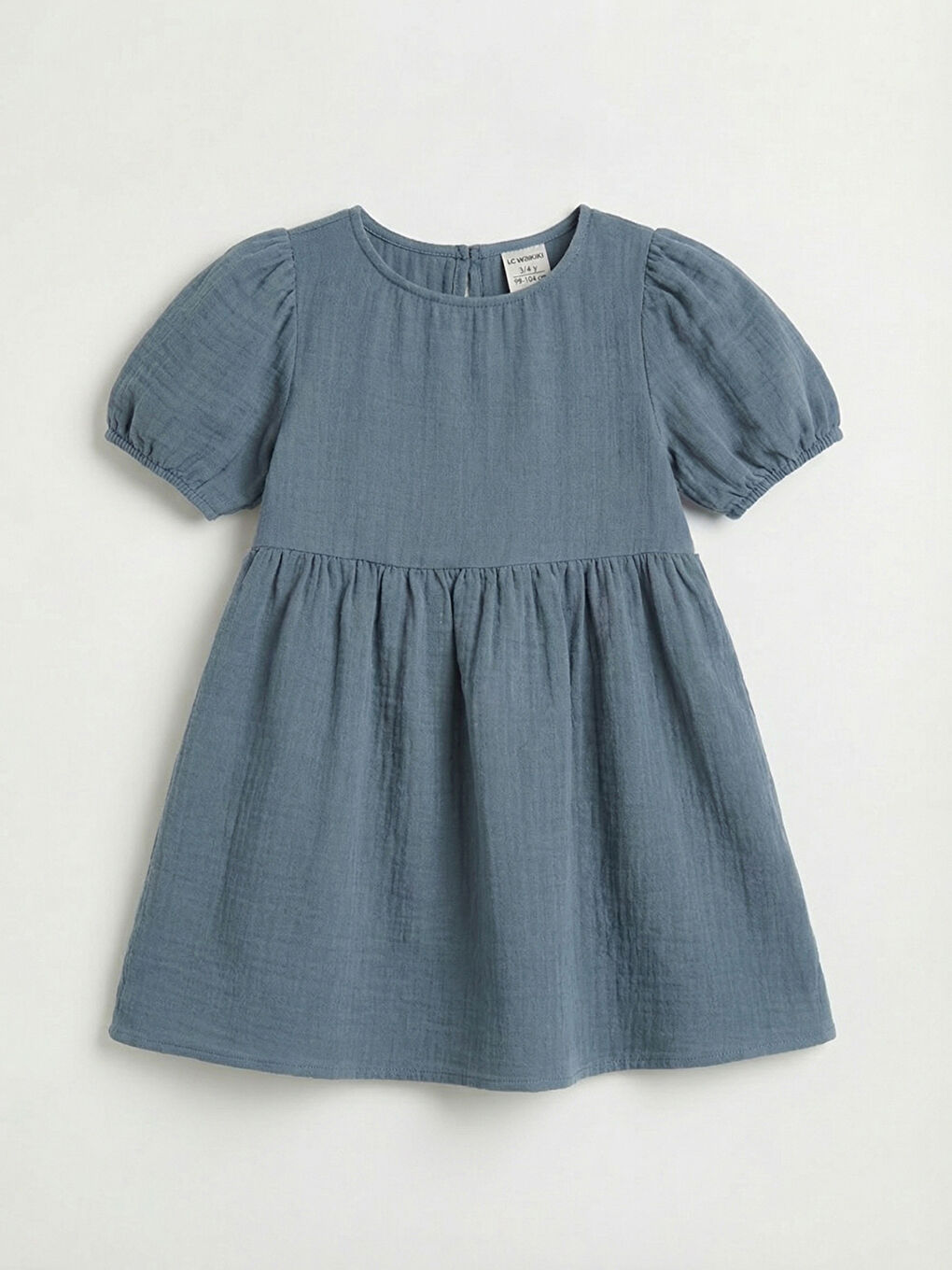 İndigo Bisiklet Yaka Kısa Kollu Kız Çocuk Elbise