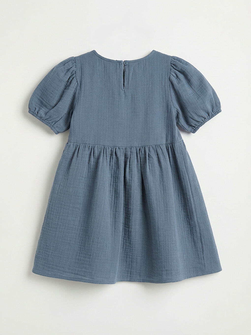 İndigo Bisiklet Yaka Kısa Kollu Kız Çocuk Elbise-1