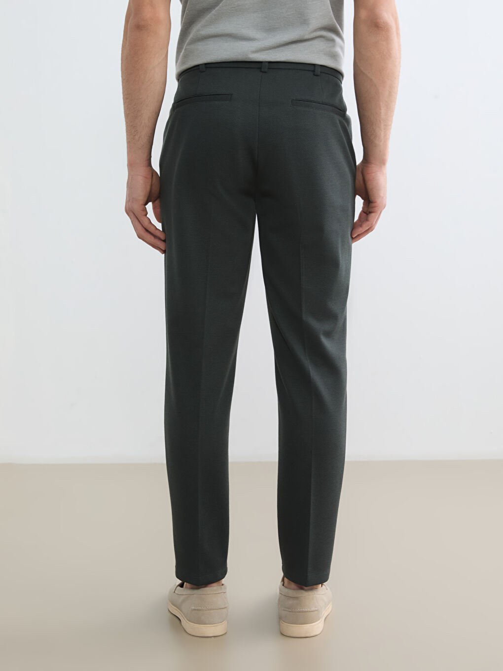 Haki Dar Kalıp Erkek Chino Pantolon-3