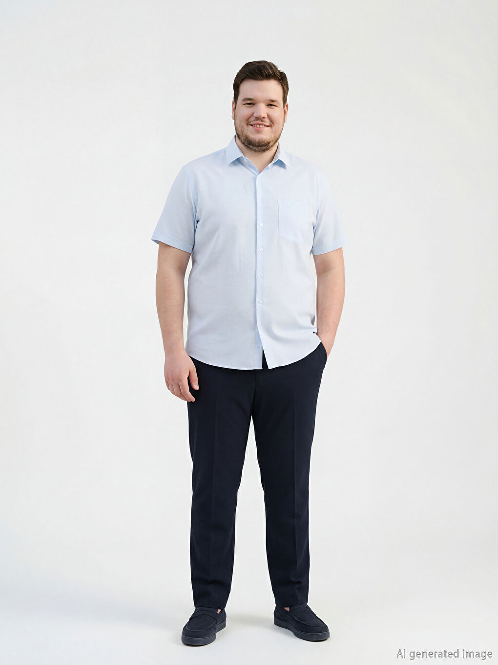 Lacivert Dar Kalıp Erkek Chino Pantolon-1