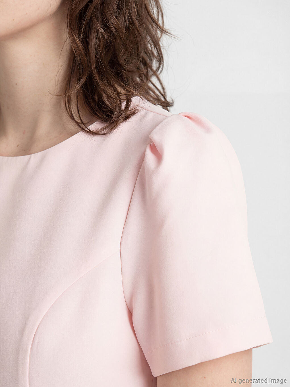 Pembe Karpuz Kol Mini Elbise-3