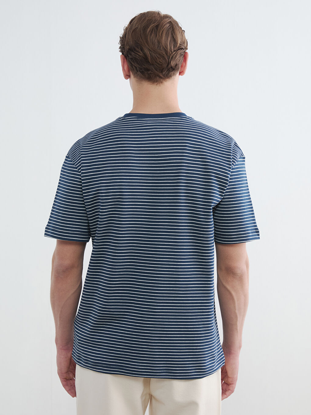 T-shirt à rayures à col rond pour homme-3