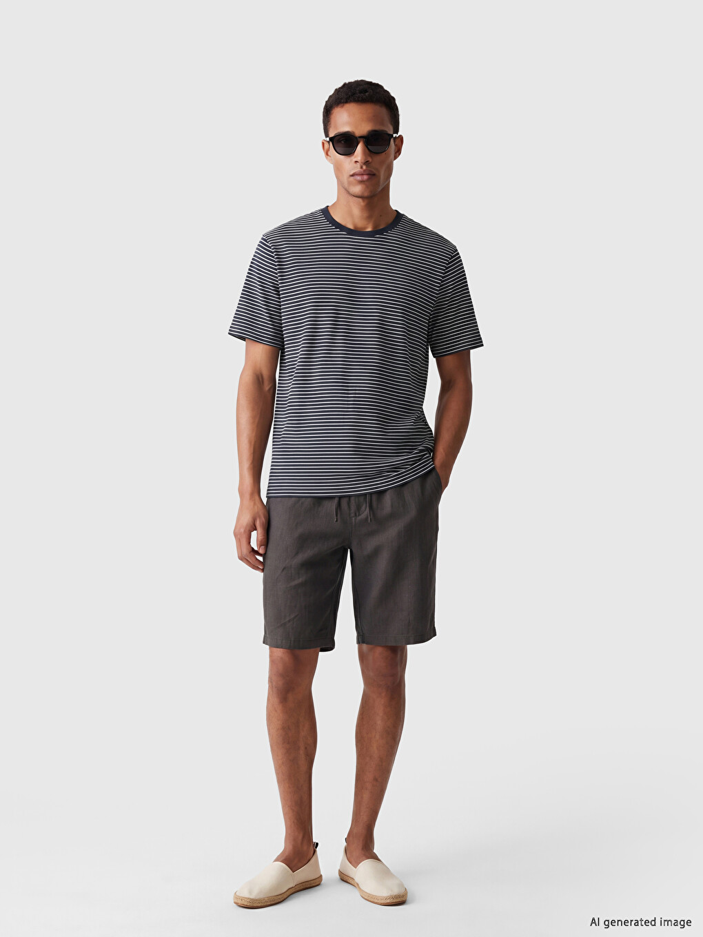 Crew Neck Striped Men's T-Shirt-1