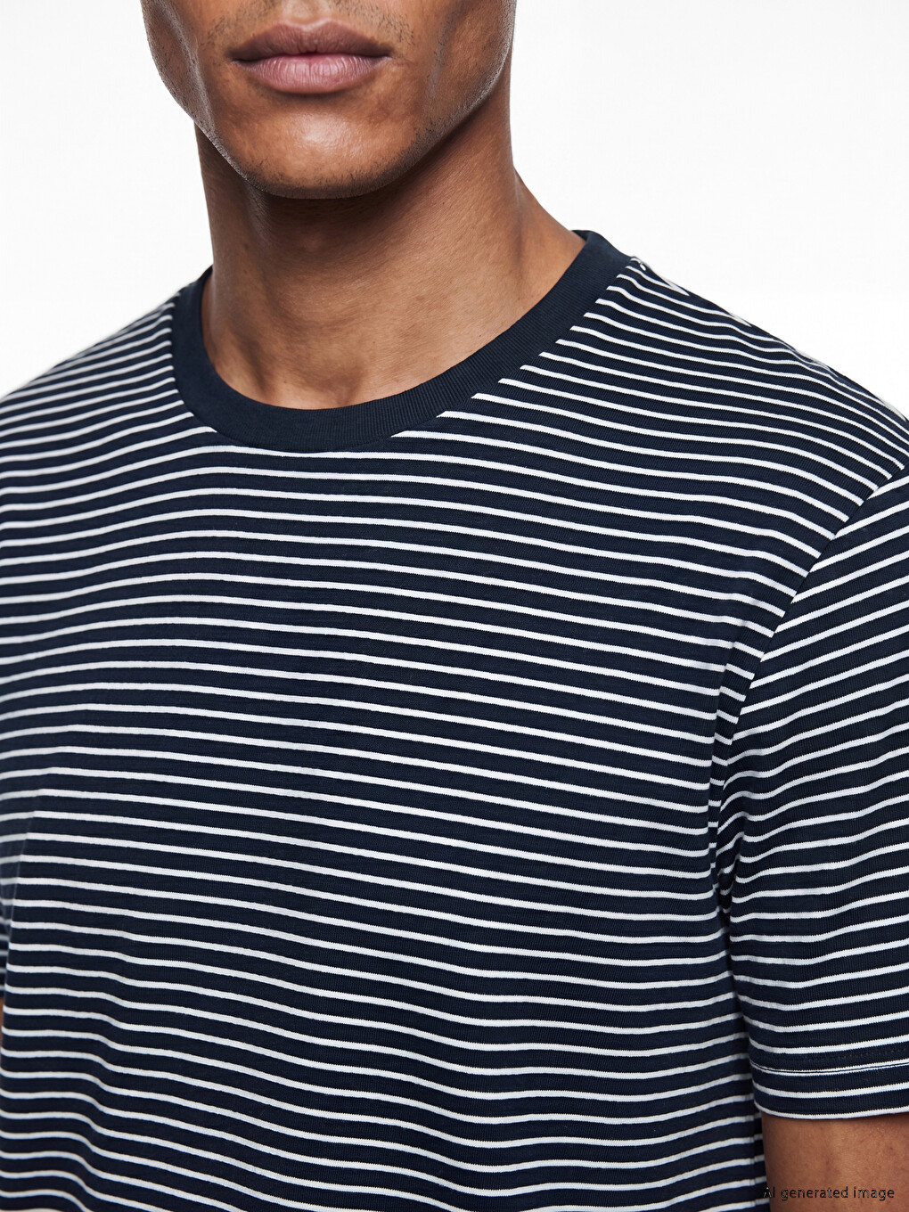 Crew Neck Striped Men's T-Shirt-2