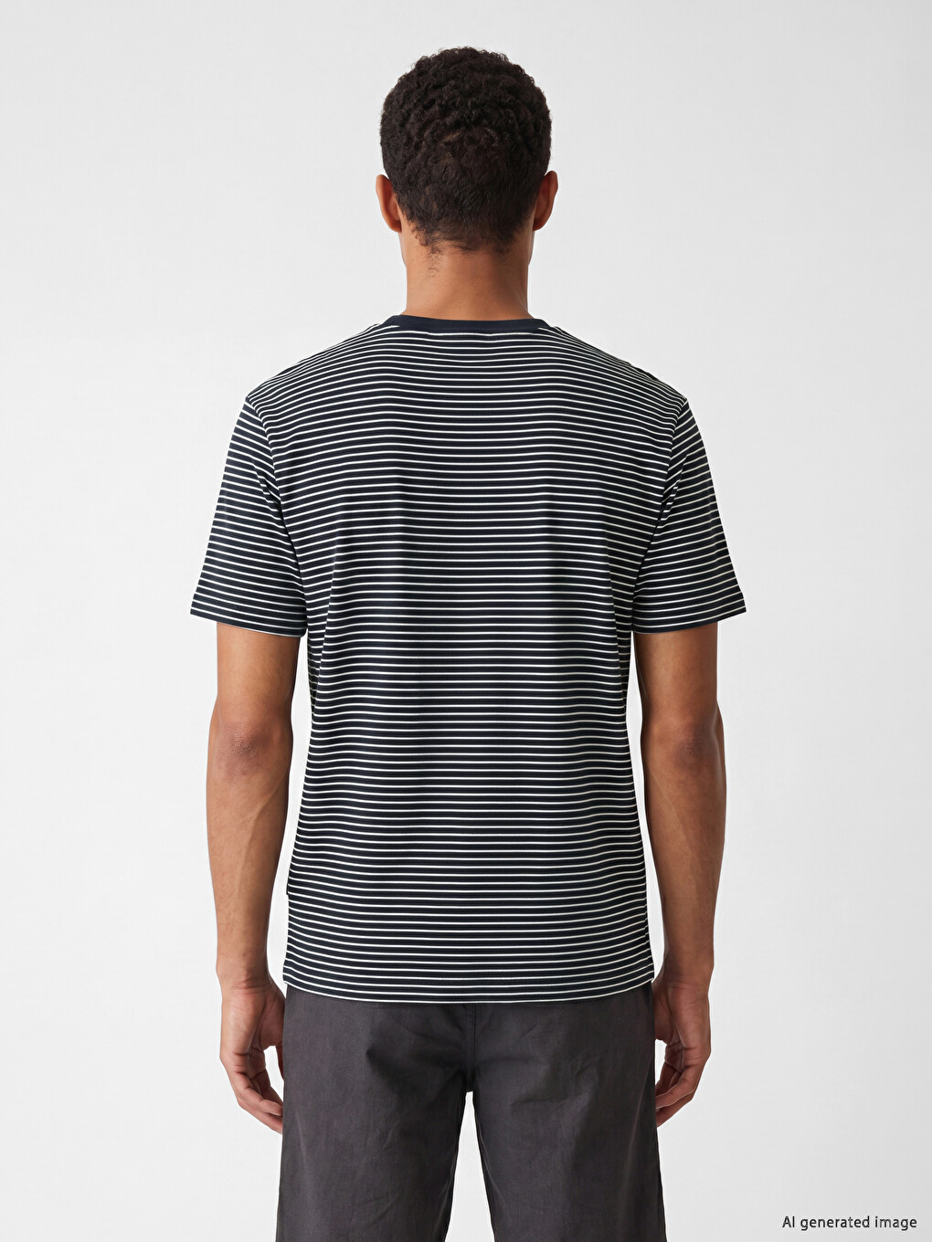 Crew Neck Striped Men's T-Shirt-3