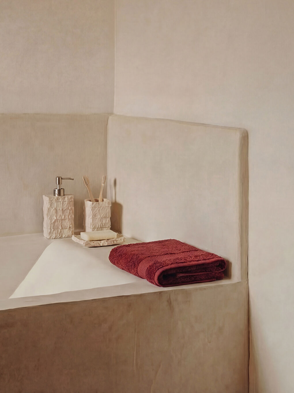 Bordo Çizgili Pamuklu Yüz Havlusu 50x80 cm-1