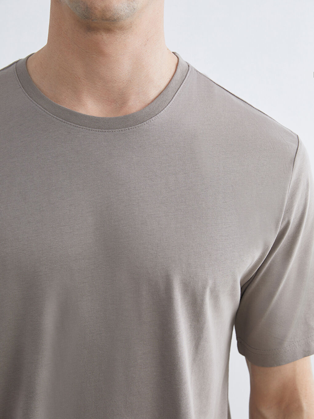 Kahverengi Bisiklet Yaka Erkek Tişört-2