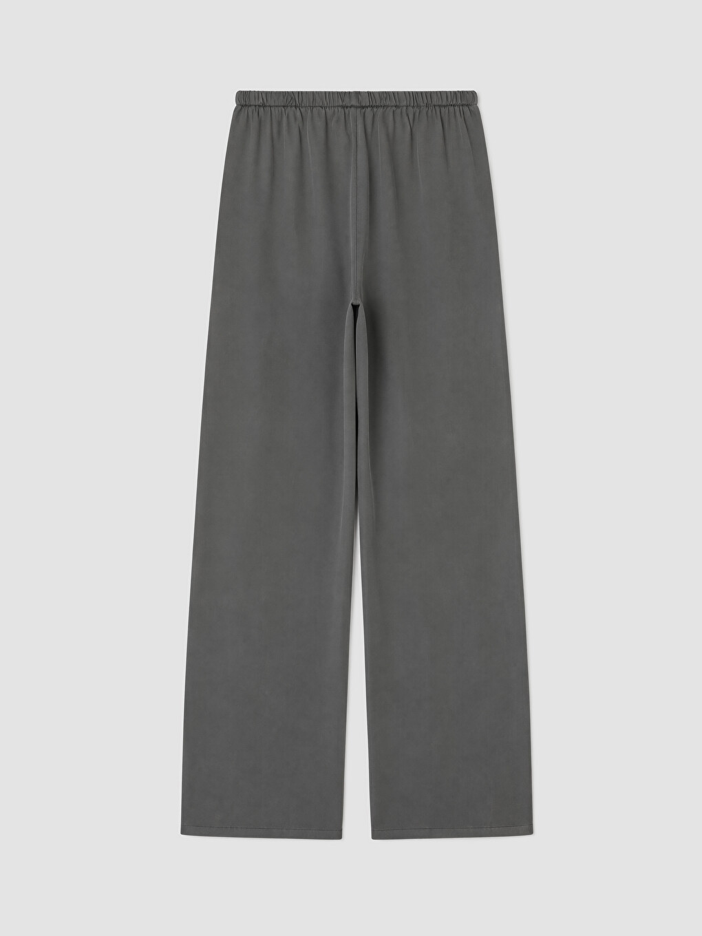 Gri Beli Lastikli Wideleg Kadın Jean Pantolon-1
