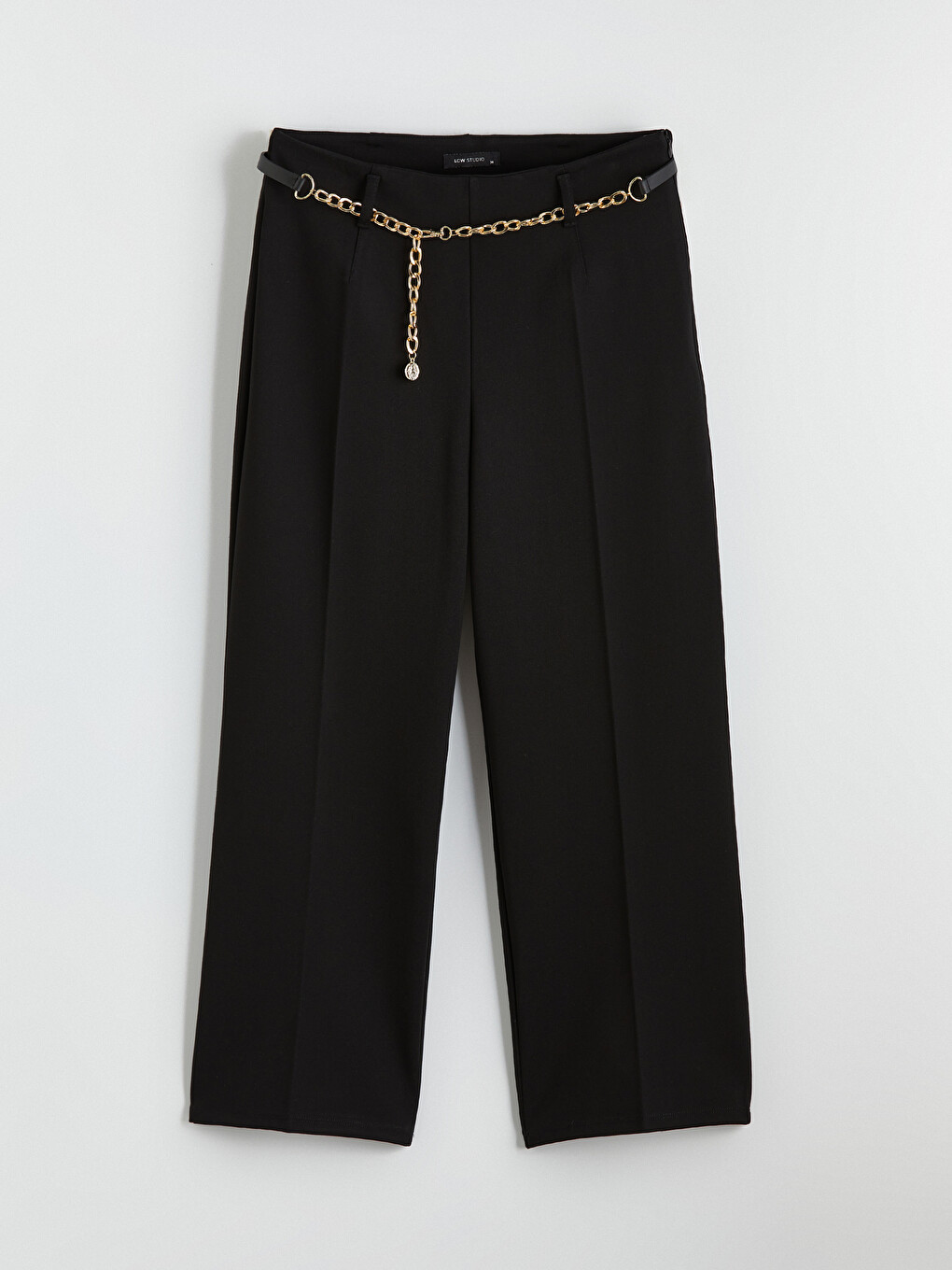 Siyah Regular Fit Geniş Paça Kadın Pantolon