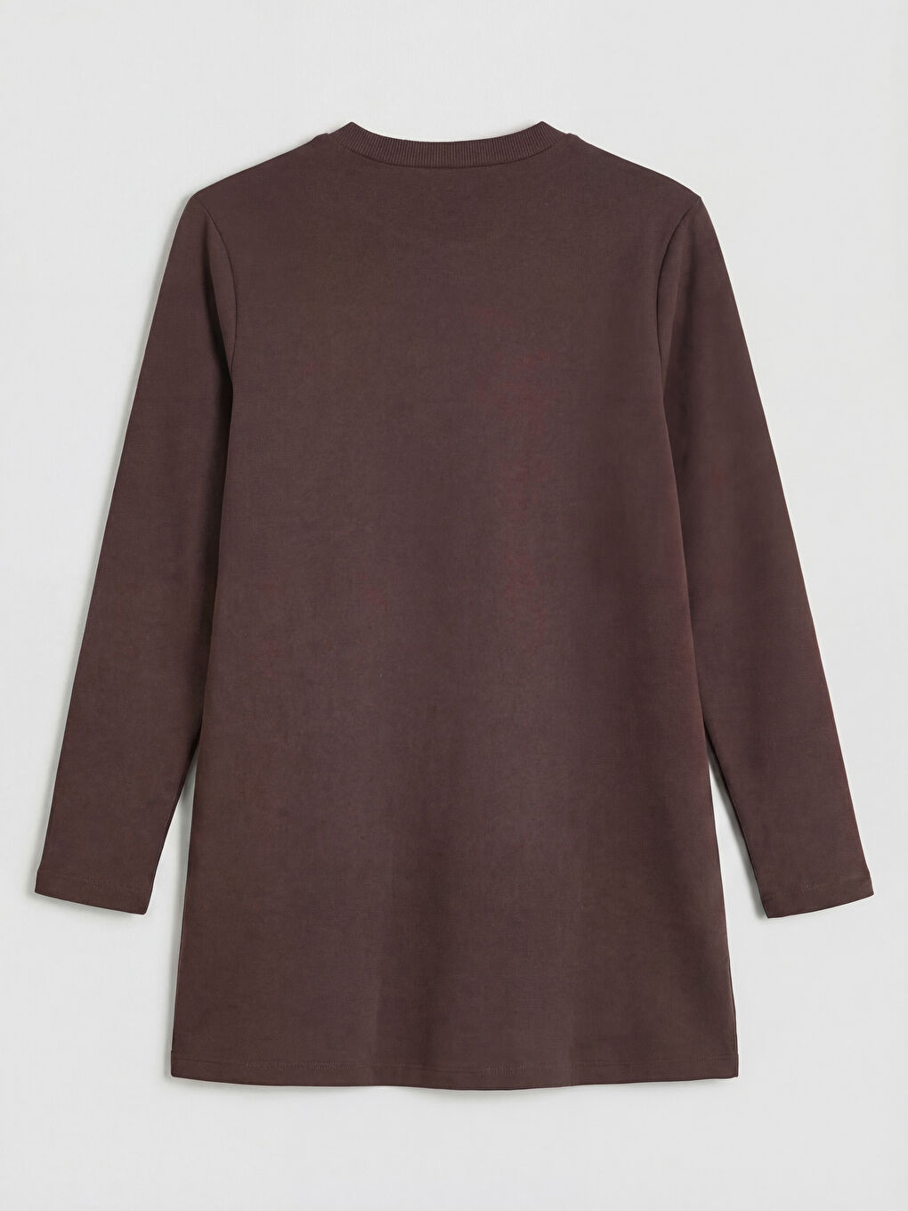 Kahverengi Bisiklet Yaka Kadın Sweatshirt Tunik	-1