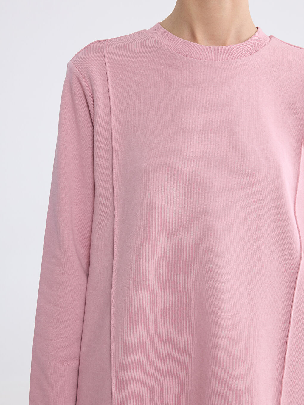 Lila Bisiklet Yaka Kadın Sweatshirt Tunik	-2