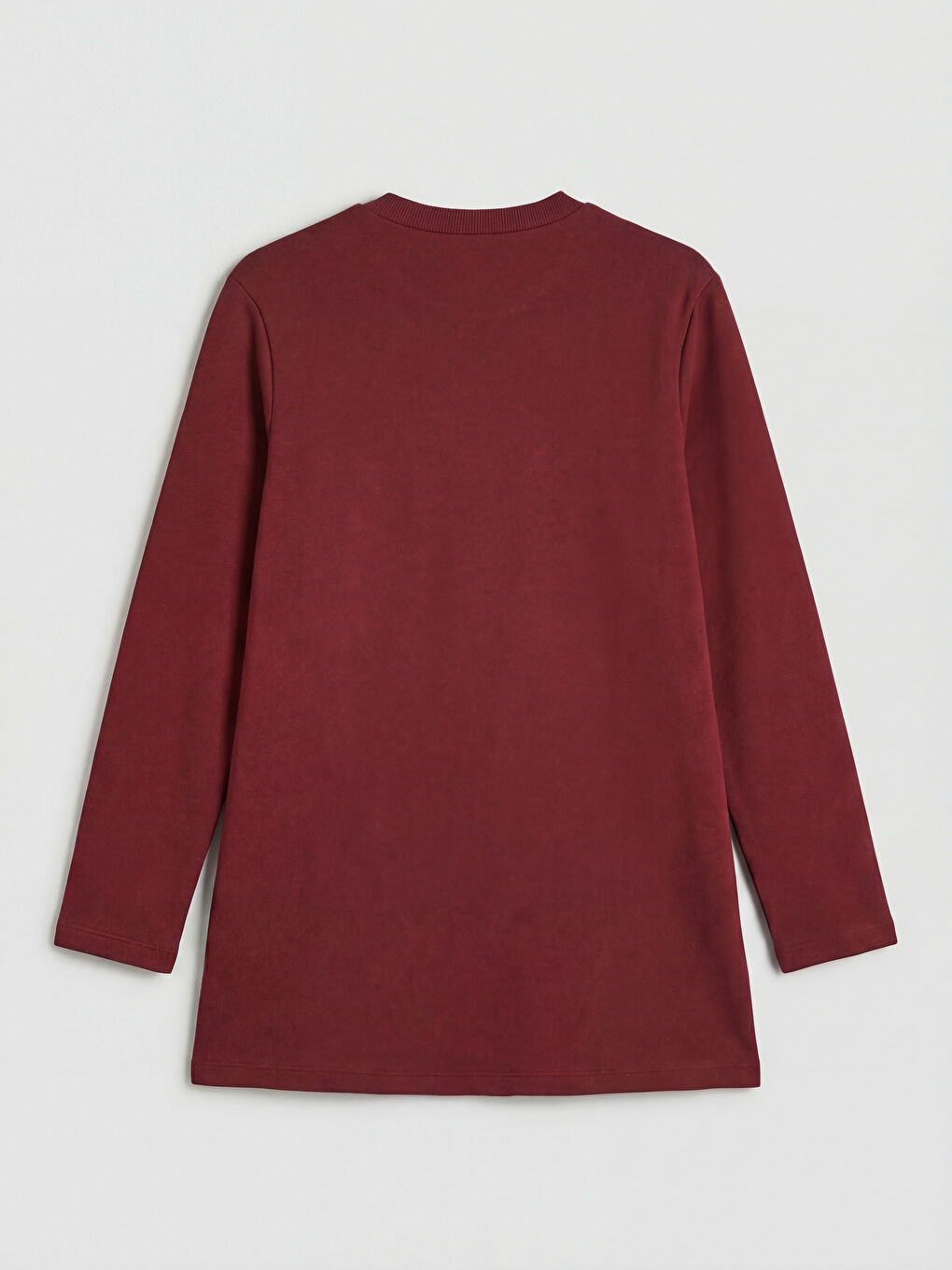 Bordo Bisiklet Yaka Kadın Sweatshirt Tunik	-5