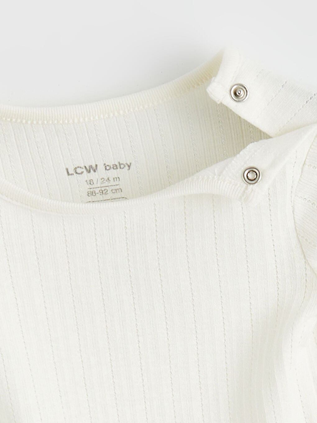 Ekru Bisiklet Yaka Kız Bebek Çıtçıtlı Body-2