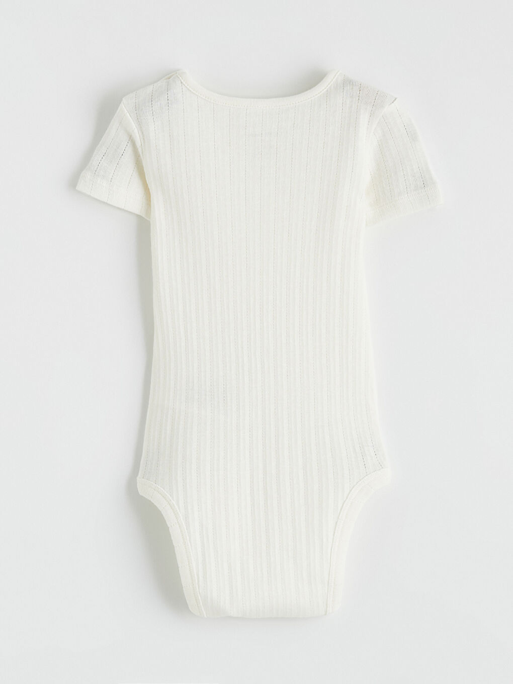 Ekru Bisiklet Yaka Kız Bebek Çıtçıtlı Body-3