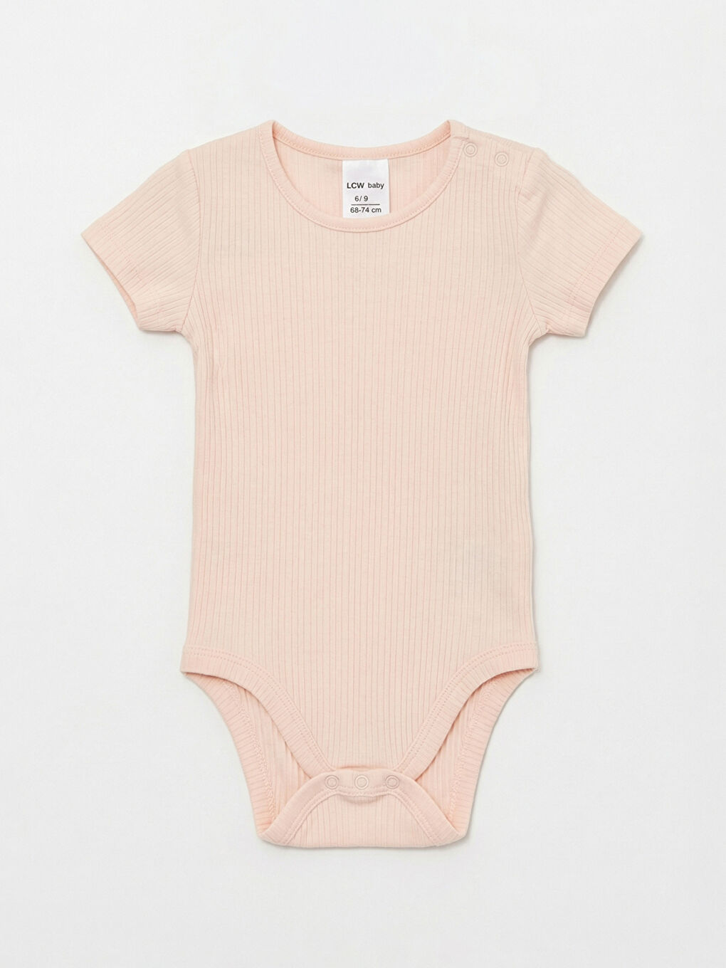 Pembe Bisiklet Yaka Kız Bebek Çıtçıtlı Body