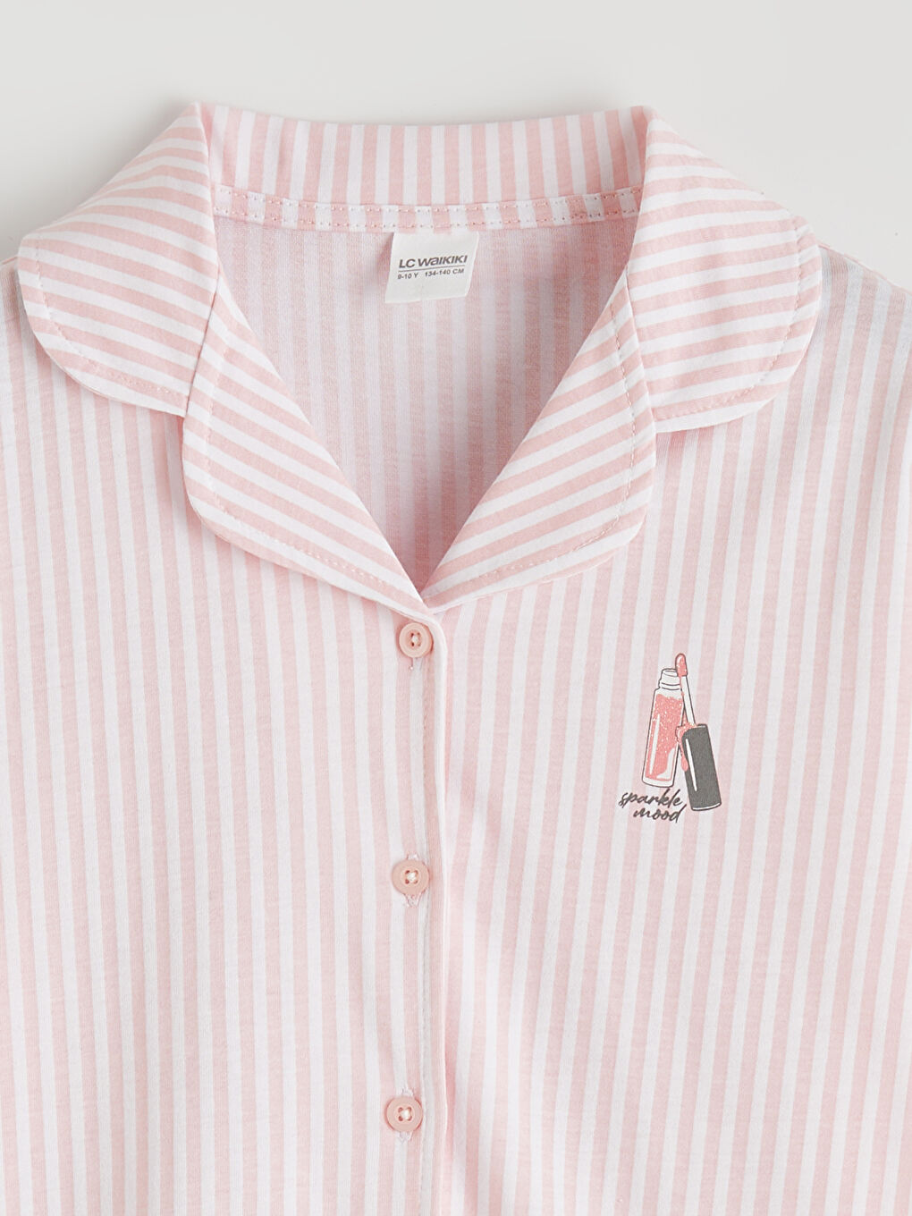 Pembe Gömlek Yaka Kız Çocuk Pijama Takım-2