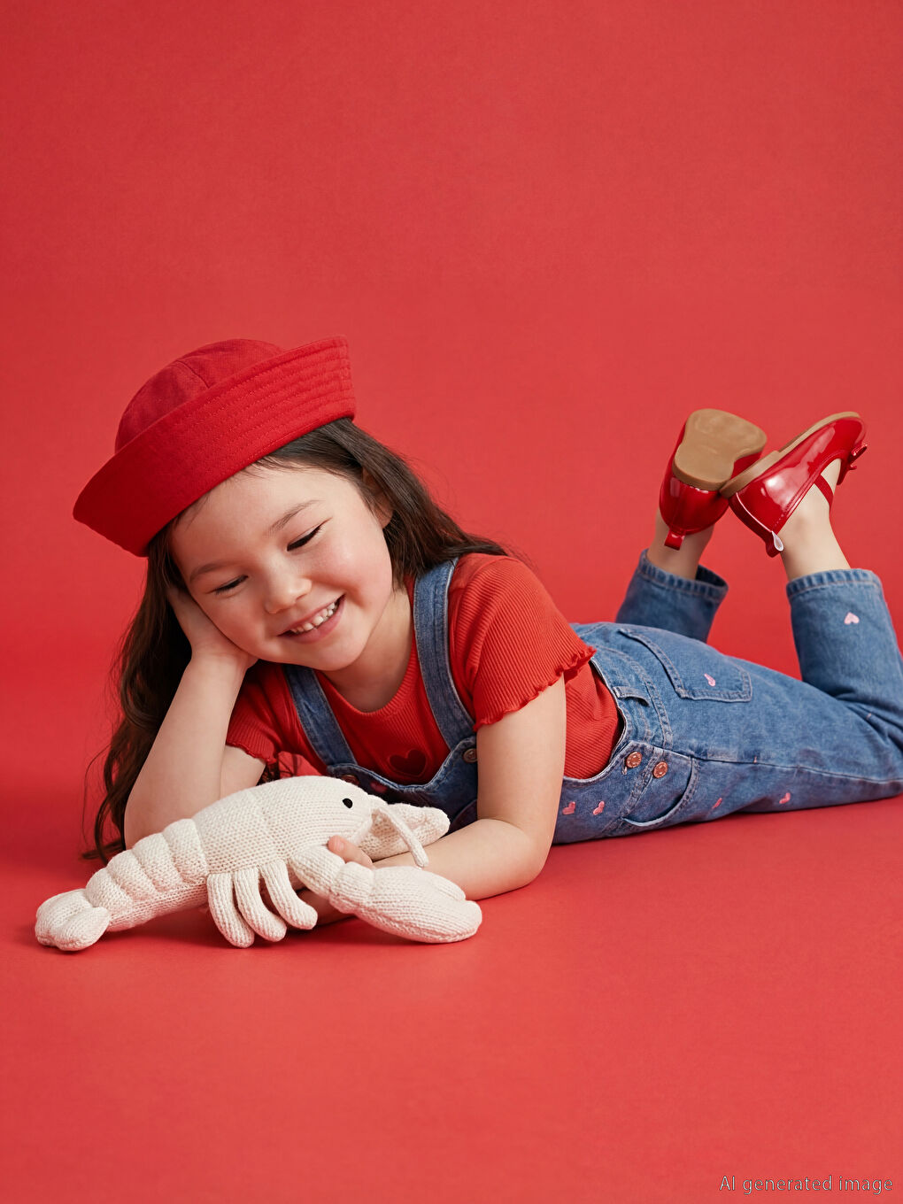 Girls' Denim Dungarees-1