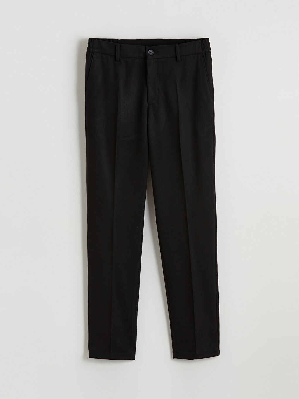 Siyah Standart Kalıp Armürlü Erkek Pantolon-4