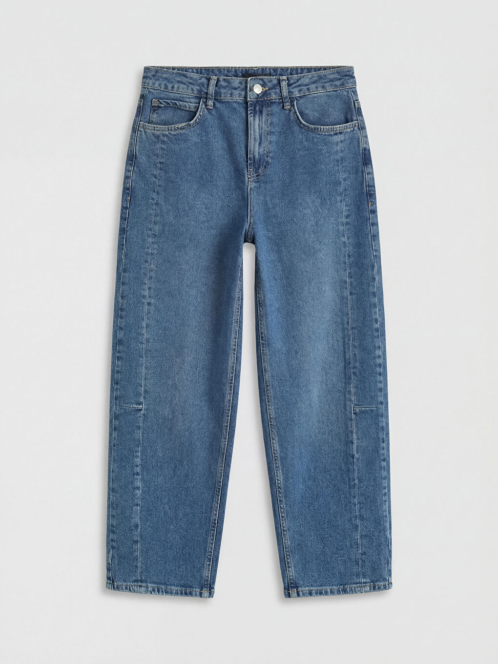 İndigo Barrel Fit Kadın Jean Pantolon-1