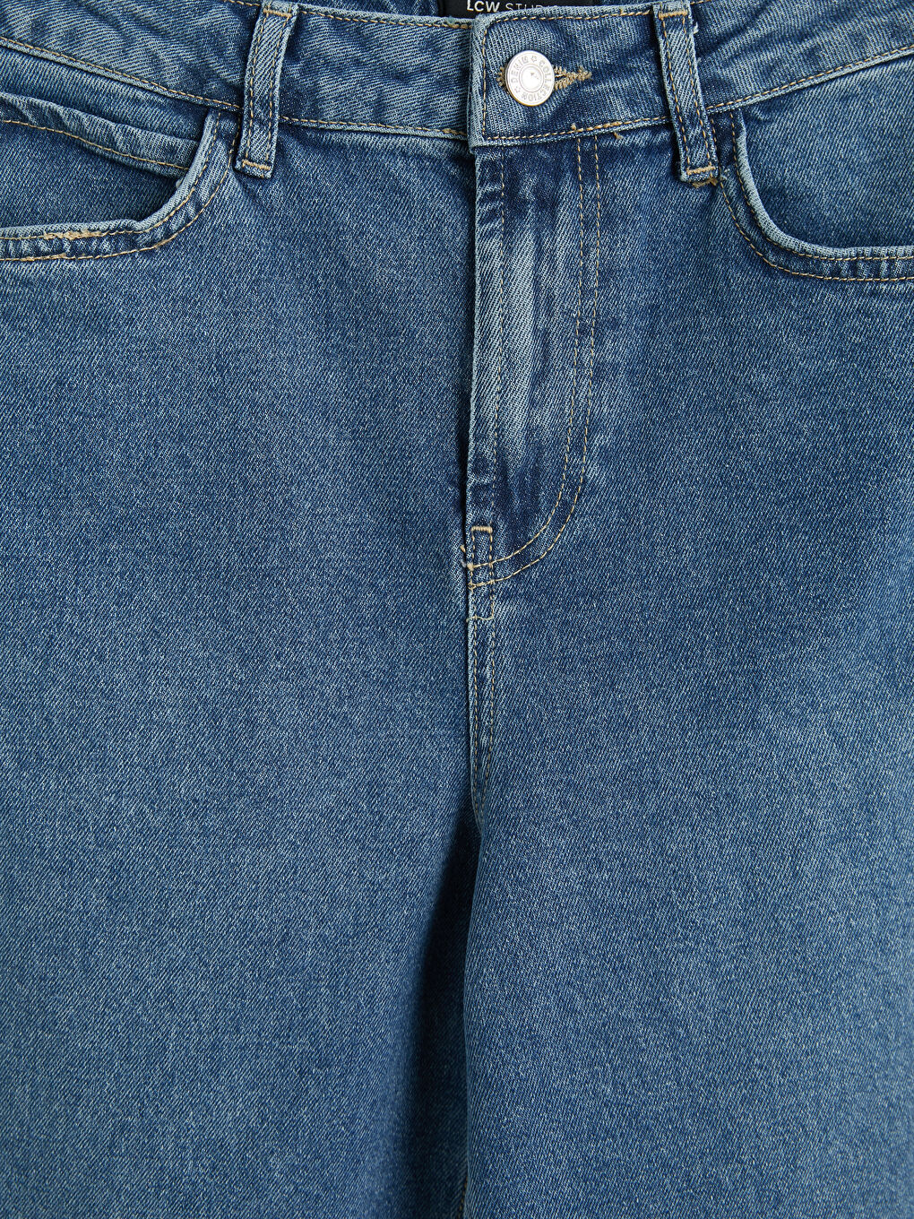 İndigo Barrel Fit Kadın Jean Pantolon-3