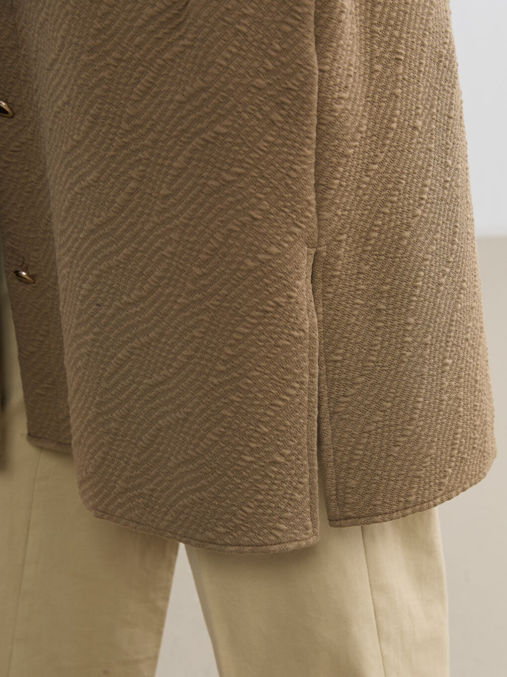 Self-Patterned Dress with a Crew Neck-2