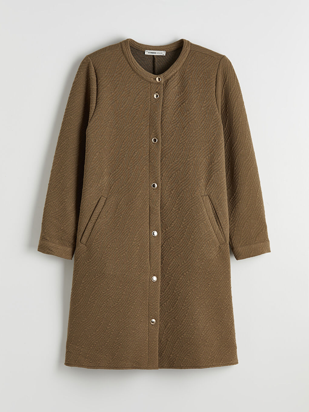 Sarı Bisiklet Yaka Kendinden Desenli Elbise