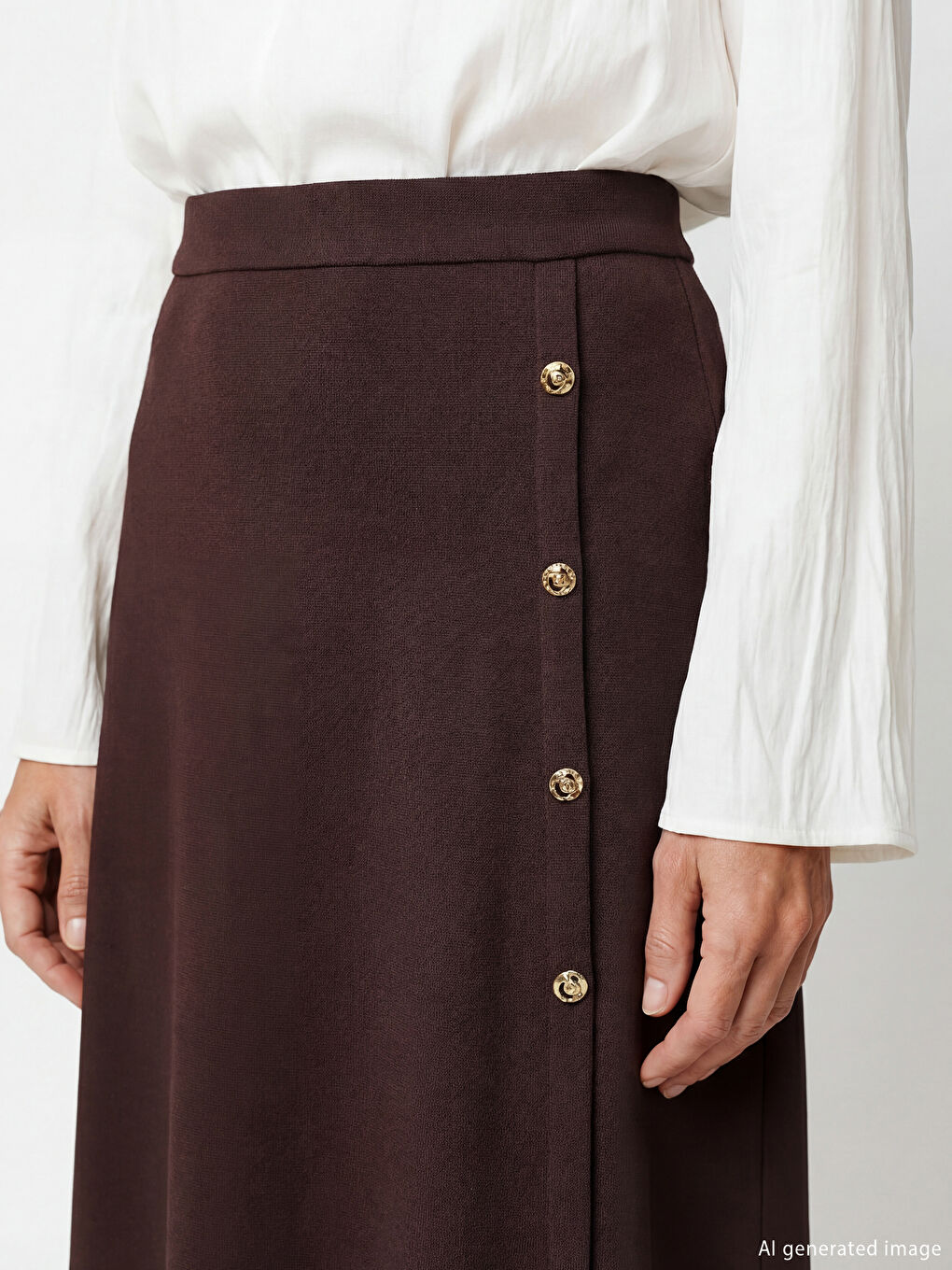 Kahverengi Beli Lastikli A Kesim Etek-3