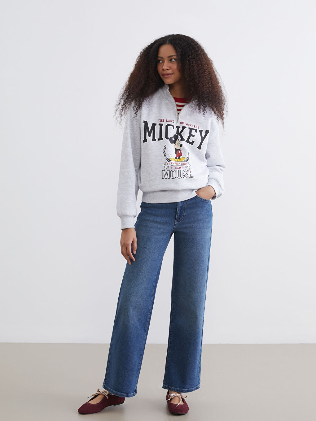 Mickey Mouse Printed Women's Thick Sweatshirt-1