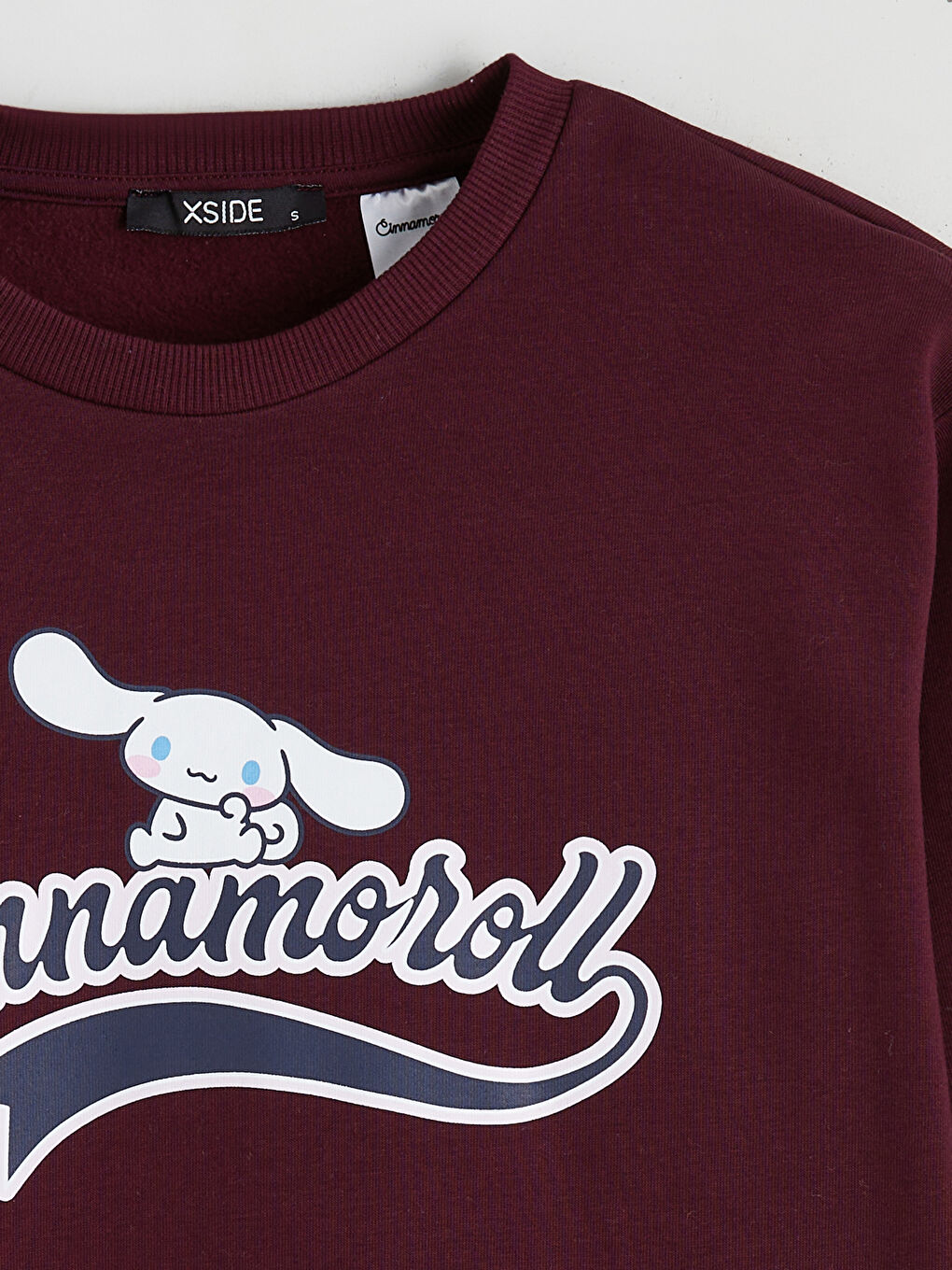 Bordo Cinnamoroll Baskılı Kadın Kalın Sweatshirt-6