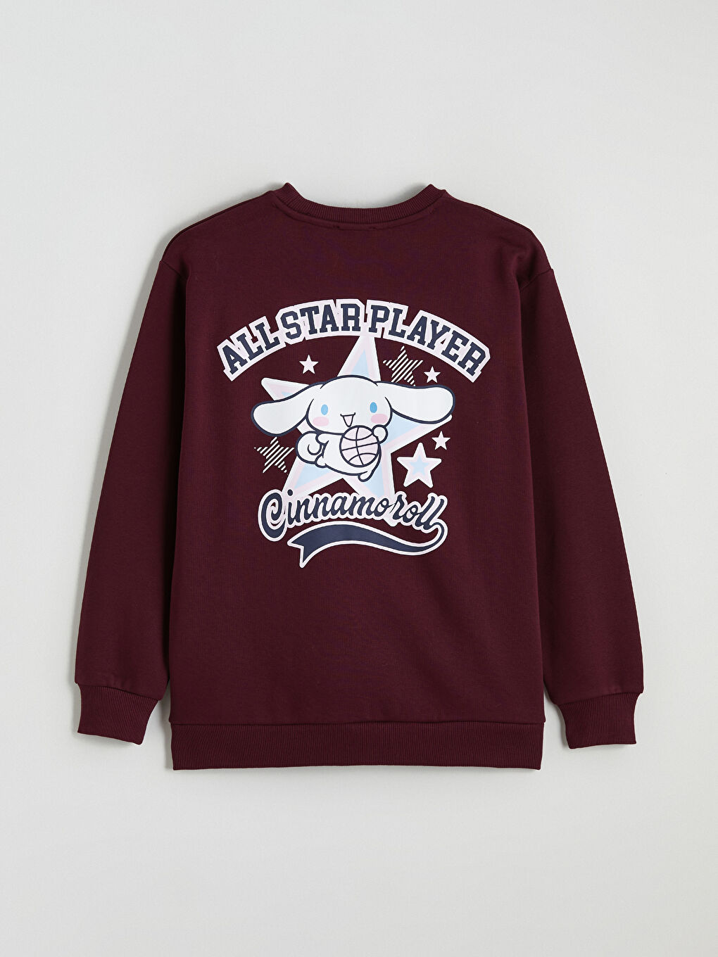 Bordo Cinnamoroll Baskılı Kadın Kalın Sweatshirt-7